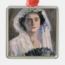 Elegant Vrouw met een zwarte ventilator (Fujishima