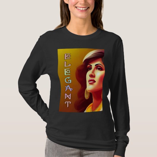 Elegant vrouw met mooie pose t-shirt (Voorkant)