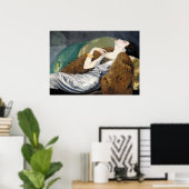 Elegant Vrouw Ontspannen op Sofa  Art Poster (Thuiskantoor)