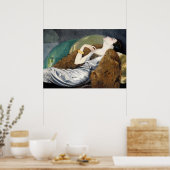 Elegant Vrouw Ontspannen op Sofa  Art Poster (Keuken)