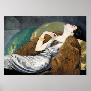 Elegant Vrouw Ontspannen op Sofa  Art Poster