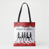 Elegant Vrouw Silhouette Glamoureuze Hearths Tote Bag (Voorkant)