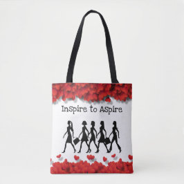 Elegant Vrouw Silhouette Glamoureuze Hearths Tote Bag