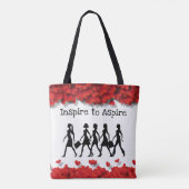 Elegant Vrouw Silhouette Glamoureuze Hearths Tote Bag (Achterkant)