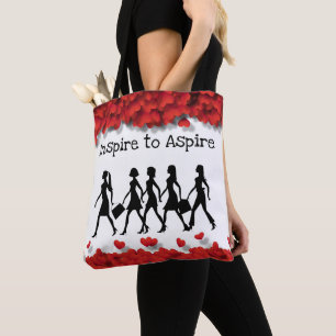 Elegant Vrouw Silhouette Glamoureuze Hearths Tote Bag