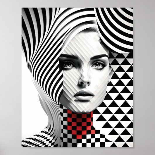 Elegant Vrouw voor het neerslaan van de wand Poster (Voorkant)