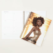 Elegant, Vrouw, Zwart, Mooi, Afrikaans Amerikaans Planner (Display)