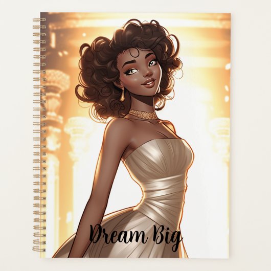 Elegant, Vrouw, Zwart, Mooi, Afrikaans Amerikaans Planner (Voorkant)