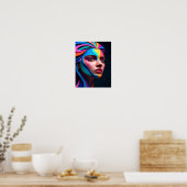 Elegant vrouwelijk abstract portret poster (Keuken)