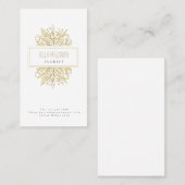Elegant vrouwelijk bladgoud ontwerp visitekaartje (Voorkant / Achterkant)