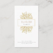 Elegant vrouwelijk bladgoud ontwerp visitekaartje (Voorkant)