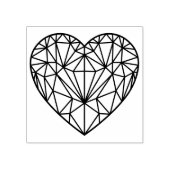 Elegant Vrouwelijk Kristal Geometrische Lijn Hart Rubberstempel (Afrduk)