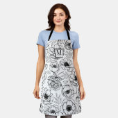 Elegant Vrouwelijk Monogram Schort (Gedragen)