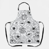 Elegant Vrouwelijk Monogram Schort (Voorkant)