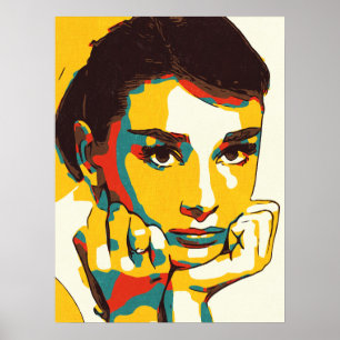 Elegant Vrouwelijk Portret Vintage Stijl Moderne M Poster