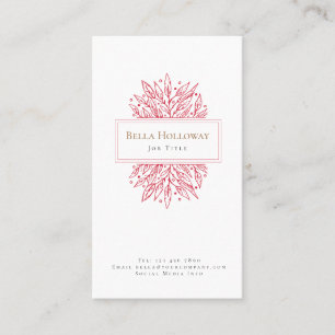 Elegant vrouwelijk rood blad ontwerp visitekaartje