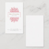 Elegant vrouwelijk rood blad ontwerp visitekaartje (Voorkant / Achterkant)