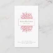 Elegant vrouwelijk rood blad ontwerp visitekaartje (Voorkant)