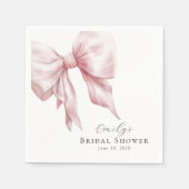 Elegant vrouwelijk roze strik Vrijgezellenfeest Servet (Voorkant)