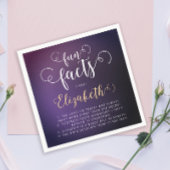 Elegant Vrouwelijke Paarse Leuke Feiten Wit Script Servet