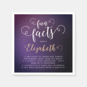 Elegant Vrouwelijke Paarse Leuke Feiten Wit Script Servet (Voorkant)