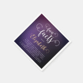 Elegant Vrouwelijke Paarse Leuke Feiten Wit Script Servet (Hoek)