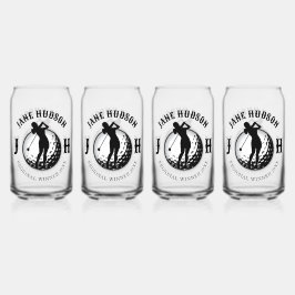 Elegant Vrouwen Golf Monogram Ontwerp Blikvorm Glas