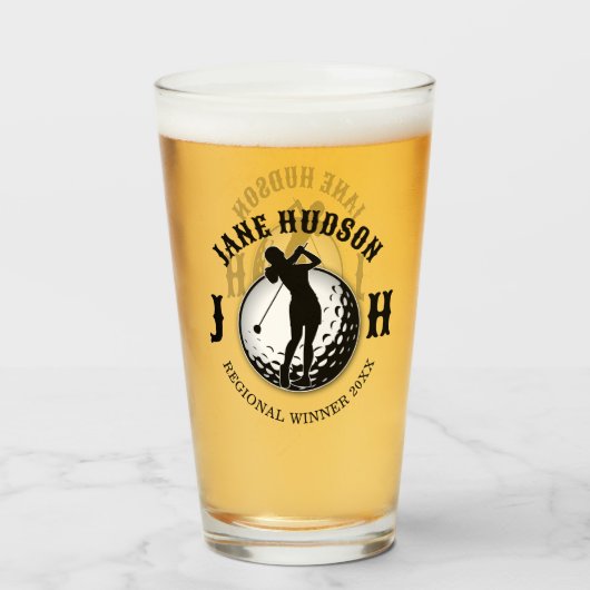 Elegant Vrouwen Golf Monogram Ontwerp Glas (Voorkant gevuld)