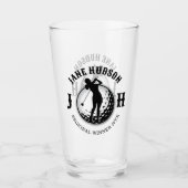 Elegant Vrouwen Golf Monogram Ontwerp Glas (Voorkant)