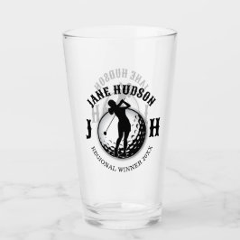 Elegant Vrouwen Golf Monogram Ontwerp Glas