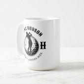 Elegant Vrouwen Golf Monogram Ontwerp Koffiemok (Voorkant links)