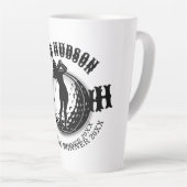 Elegant Vrouwen Golf Monogram Ontwerp Latte Mok (Rechterhoek)