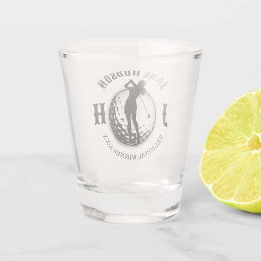 Elegant Vrouwen Golf Monogram Ontwerp Shot Glas (Achterkant)