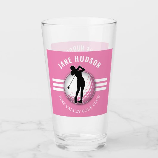 Elegant vrouwen golfer ontwerp glas (Voorkant)