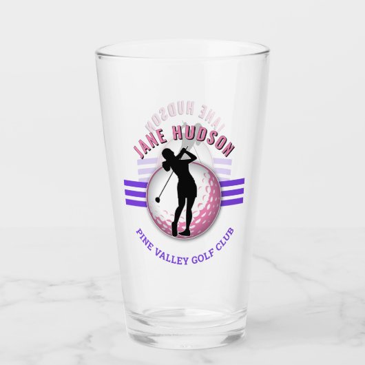 Elegant vrouwen golfer ontwerp glas (Voorkant)