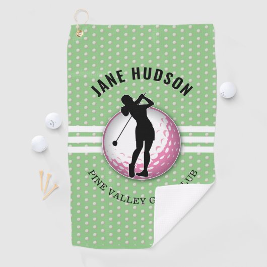 Elegant vrouwen golfer ontwerp golfhanddoek (Insitu)