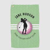 Elegant vrouwen golfer ontwerp golfhanddoek (Voorkant)
