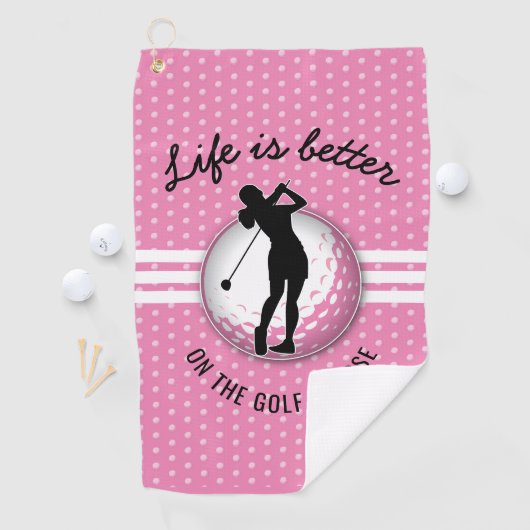 Elegant vrouwen golfer ontwerp golfhanddoek (Insitu)