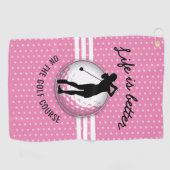 Elegant vrouwen golfer ontwerp golfhanddoek (Horizontaal)