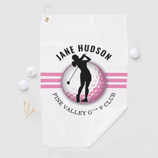 Elegant vrouwen golfer ontwerp golfhanddoek (Insitu)