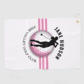 Elegant vrouwen golfer ontwerp golfhanddoek (Horizontaal)