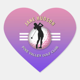 Elegant vrouwen golfer ontwerp hart sticker