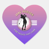 Elegant vrouwen golfer ontwerp hart sticker (Voorkant)
