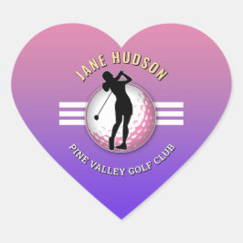 Elegant vrouwen golfer ontwerp hart sticker