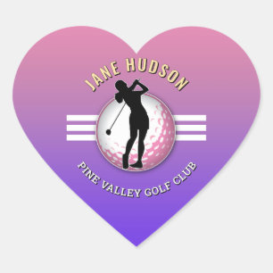 Elegant vrouwen golfer ontwerp hart sticker
