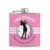 Elegant vrouwen golfer ontwerp heupfles (Voorkant)