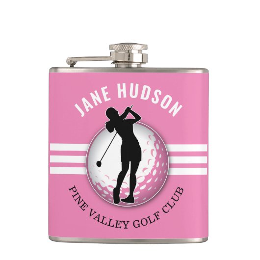 Elegant vrouwen golfer ontwerp heupfles (Voorkant)