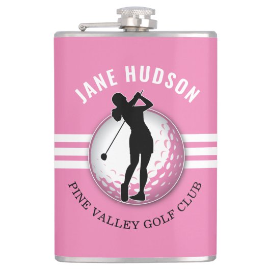 Elegant vrouwen golfer ontwerp heupfles (Voorkant)