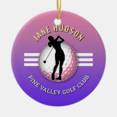 Elegant vrouwen golfer ontwerp keramisch ornament (Voorkant)