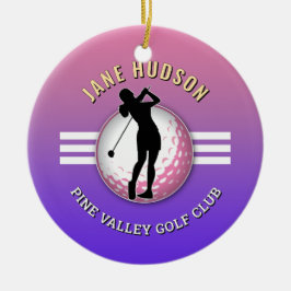 Elegant vrouwen golfer ontwerp keramisch ornament